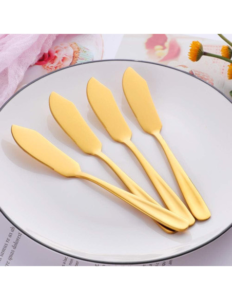 Set de 6 Cuchillos de Mantequilla Bisda Acero Inoxidable Dorado