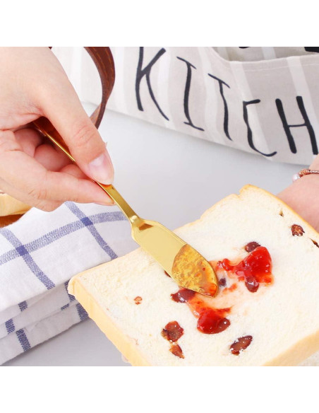 Set de 6 Cuchillos de Mantequilla Bisda Acero Inoxidable Dorado
