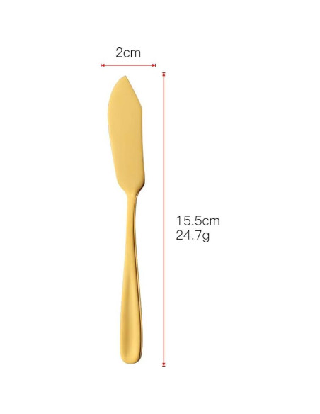 Set de 6 Cuchillos de Mantequilla Bisda Acero Inoxidable Dorado