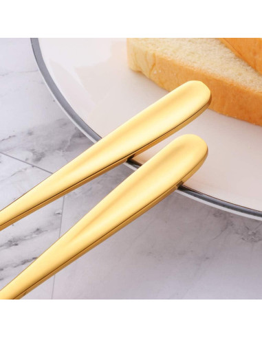 Set de 6 Cuchillos de Mantequilla Bisda Acero Inoxidable Dorado