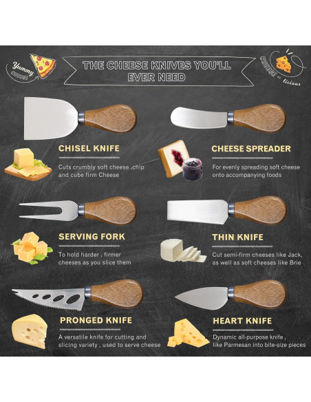 Juego de cuchillos para queso HEORIM 12 piezas acero inoxidable