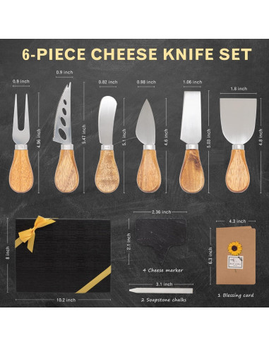 Juego de cuchillos para queso HEORIM 12 piezas acero inoxidable