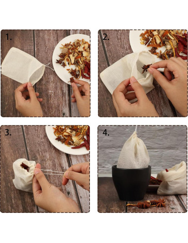 Bolsas de Muselina Reutilizables Boao 24 Pcs para Sopa y Té