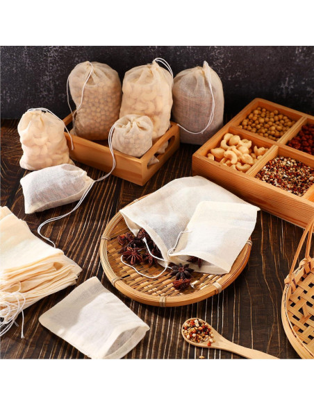 Bolsas de Muselina Reutilizables Boao 24 Pcs para Sopa y Té