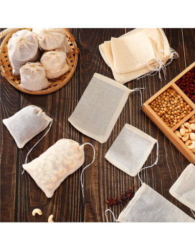 Bolsas de Muselina Reutilizables Boao 24 Pcs para Sopa y Té