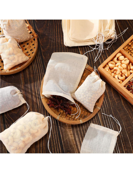 Bolsas de Muselina Reutilizables Boao 24 Pcs para Sopa y Té