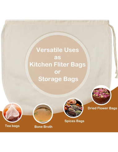 Bolsas para Leche de Nueces Fancymay 30.48cm 6 Pcs Algodón