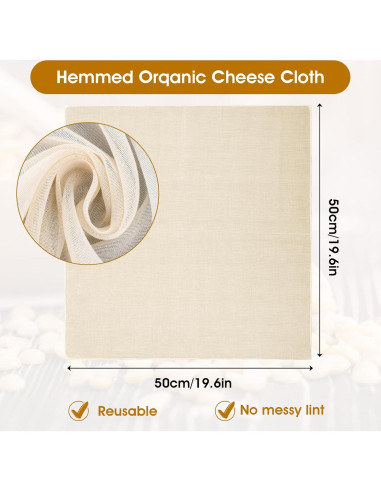 Set de 40 Paños de Queso Reutilizables Lemecima 50.8x50.8 cm