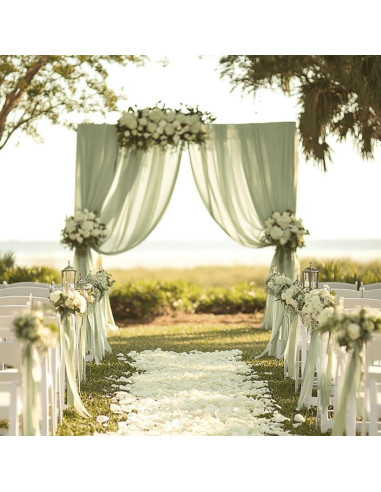 Caminito de Mesa Boho Sajoo Verde Salvia 89 x 305 cm Tela de Queso