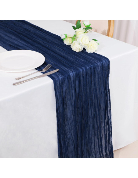 Caminito de Mesa de Gasa Azul Marino Snowkingdom 4.06m