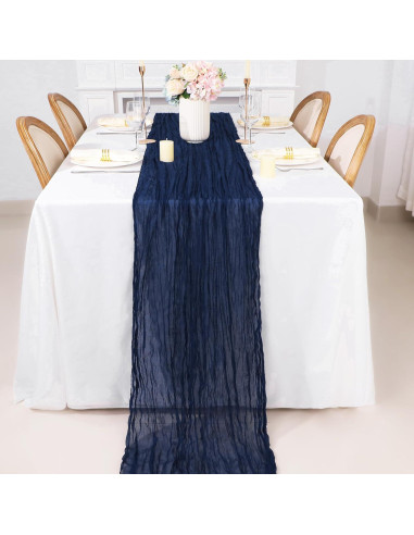 Caminito de Mesa de Gasa Azul Marino Snowkingdom 4.06m