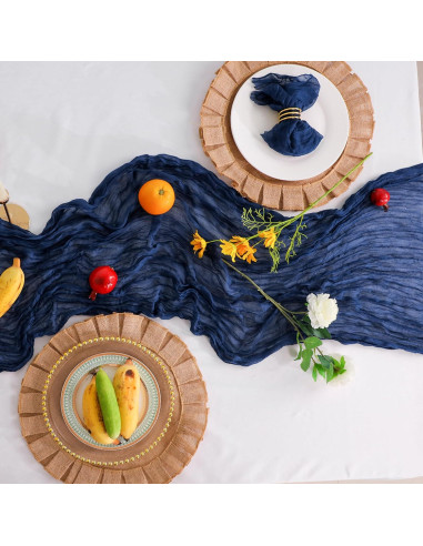 Caminito de Mesa de Gasa Azul Marino Snowkingdom 4.06m