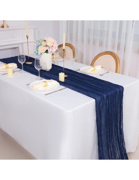 Caminito de Mesa de Gasa Azul Marino Snowkingdom 4.06m