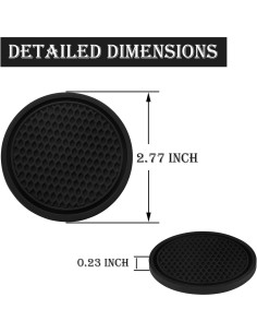 Posavasos SINGARO para Coche 4PCS Silicona Antideslizante 2