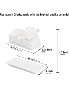 Plato de Mantequilla de Porcelana con Tapa 18.8 cm LIUYWYHCF 2