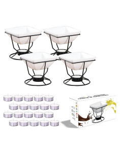 Set de 4 Calentadores de Mantequilla Luvan 7oz con 20 Velas