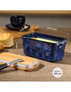 Contenedor de Mantequilla de Porcelana Vicrays con Tapa Hermética 2