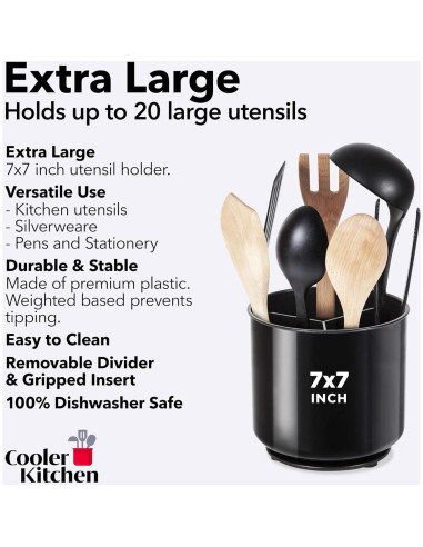 Soporte para Utensilios de Cocina Cooler Kitchen Negro 17.78 cm