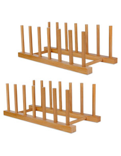 Soporte Vertical para Platos de Bambú SAMEBUTECO - 2 Piezas