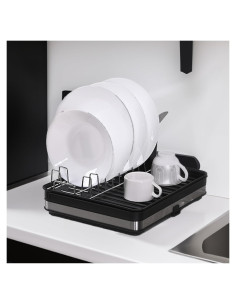 Estante Secado de Platos Vdomus Expandible de Aluminio Negro