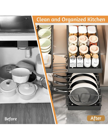 Organizador de Gabinete Extraíble XIAPIA con 8 Divisores Ajustables