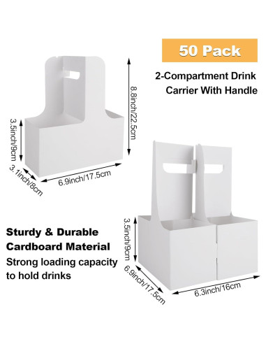 Paquete de 50 Portavasos con Asa LDHHYH 17.5x8x22.5cm