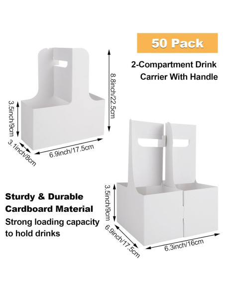 Paquete de 50 Portavasos con Asa LDHHYH 17.5x8x22.5cm