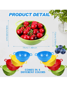 Coladores Mini de Plástico Baderke - 4 Colores 19x15cm 2