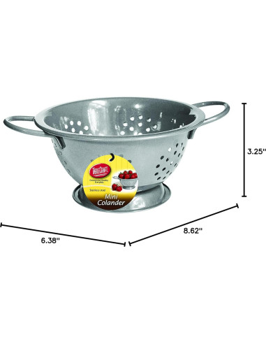Colador Mini Tablecraft 0.75 cuartos Acero Inoxidable