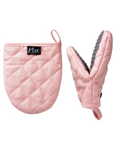Juego de Manoplas y Agarraderas Kisx de Silicona Rosa - Resistentes al Calor