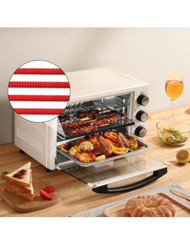 4 Protectores de Estante de Horno WJASI Silicona 34.3 cm Rojo