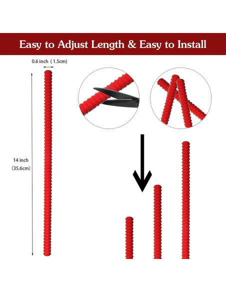 4 Protectores de Estante de Horno WJASI Silicona 34.3 cm Rojo 4 Protectores de Estante de Horno WJASI Silicona 34.3 cm Rojo