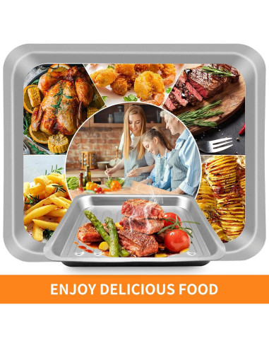 Bandeja de Acero Inoxidable para Freidora de Aire Emeril Lagasse 35.56x30.48 cm