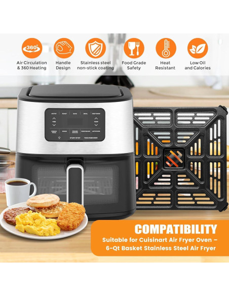 Bandeja de Acero Inoxidable para Horno de Aire Cuisinart 6QT