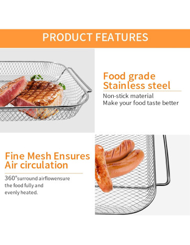 Canasta de Acero para Freidora de Aire Emeril Lagasse 31.75x25.91 cm