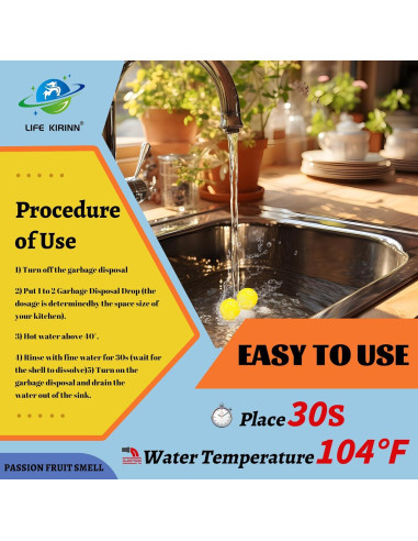 Ambientador para triturador de basura LIFE KIRINN 50 gotas limón