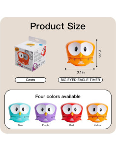 Temporizador Mecánico WEUPTOK Huevo Azul 0-60 Minutos 2