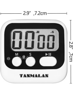 Temporizador Digital de Cocina Magnético Tanmalan Negro 99 Minutos 2
