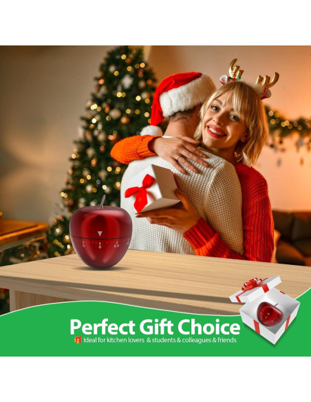 Temporizador de Cocina Mecánico HEMIPLEGIA Manzana Roja 60 Min Temporizador de Cocina Mecánico HEMIPLEGIA Manzana Roja 60 Min