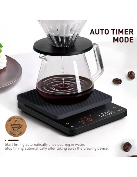 Balanza de Café BAGAIL BASICS 3 kg Alta Precisión con Temporizador