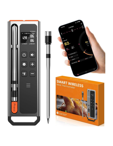 Termómetro de Carne Inalámbrico ajgvq Bluetooth 5.3 800ft