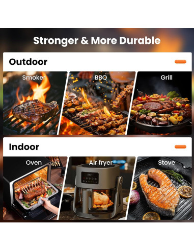 Termómetro de Carne Inalámbrico ajgvq Bluetooth 5.3 800ft