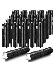 36 Mini Linternas LED Aluminio Tujoe Negras para Emergencias