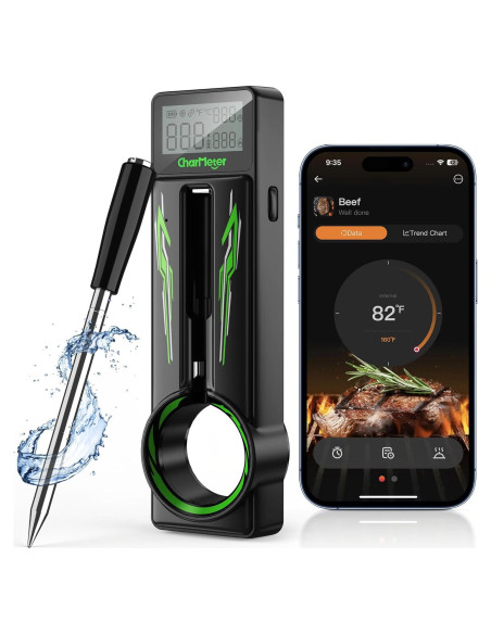 Termómetro de Carne Inalámbrico CharMeter con Sonda Ultra Fina Termómetro de Carne Inalámbrico CharMeter con Sonda Ultra Fina