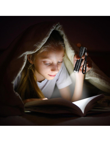 36 Mini Linternas LED Aluminio Tujoe Negras para Emergencias