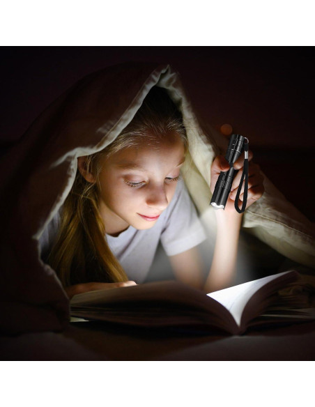 36 Mini Linternas LED Aluminio Tujoe Negras para Emergencias