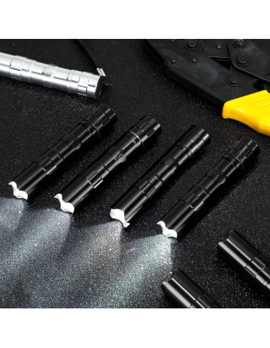 36 Mini Linternas LED Aluminio Tujoe Negras para Emergencias