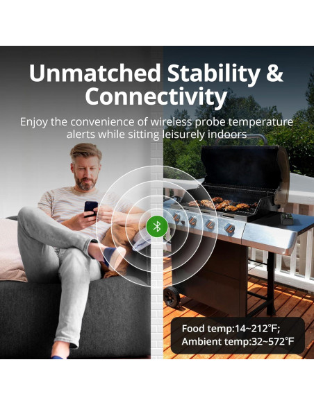 Termómetro de Carne Inalámbrico CharMeter con Sonda Ultra Fina Termómetro de Carne Inalámbrico CharMeter con Sonda Ultra Fina