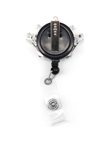 Portatarjetas retráctil BADGE REEL con corona de strass