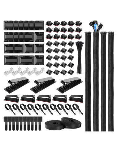 OneLeaf Kit de Gestión de Cables 183 Piezas Organizador